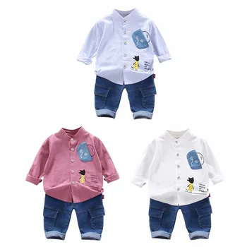 

Fashion Autumn Baby Boys Girls Clothes Children Cotton Pocket Face Pants 2Pcs/Sets Toddler Fashion Clothing Kids Tracksuits