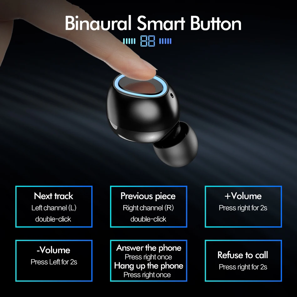 Беспроводные bluetooth-наушники ROCK HD с объемным стерео шумоподавлением, игровая гарнитура с микрофоном, водонепроницаемые наушники