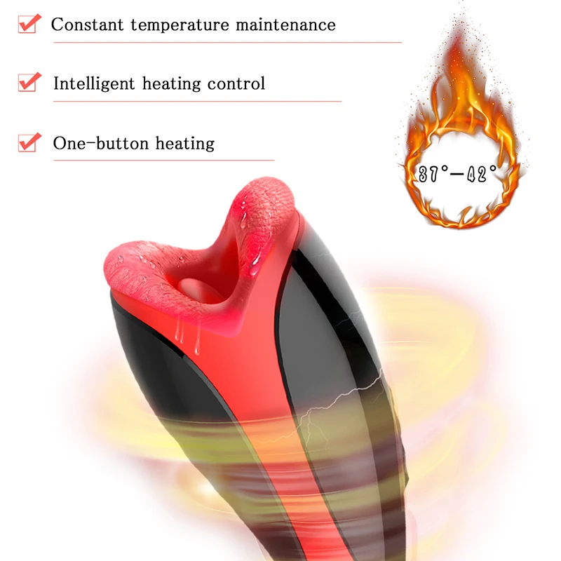 iKenmu Masturbation Cup Vibrator Male Masturbator Vibrator Real Mouth for Men Silicone Toy,Can Sound,Deep Throat Sex Toy for Man