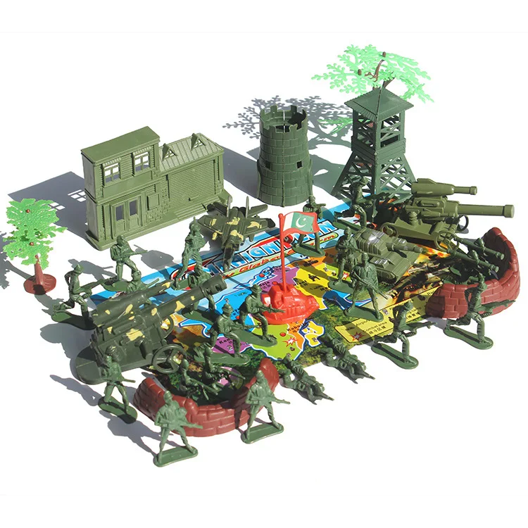 

5cm xiao bing ren Set 37 Pieces Children Military Toy Night Market Stall
