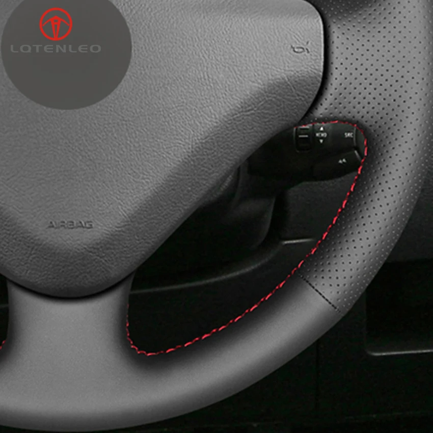 LQTENLEO черная искусственная кожа чехол на руль для peugeot 207 Expert Partner Citroen Berlingo Jumpy Fiat Scudo Proace