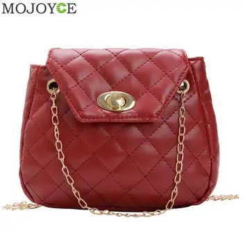 

Fashion PU Leather Messenger Bags Women Elegant Flap Shoulder Crossbody Handbag Elegant Solid Color Chain Satchel