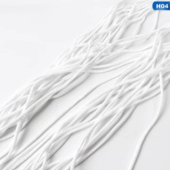 

100M DIY Headwear Band Elastic Strap Band Braid Handmade Mask Earloop White String Stretch Masks Hook Mouth Cover Cord Bands