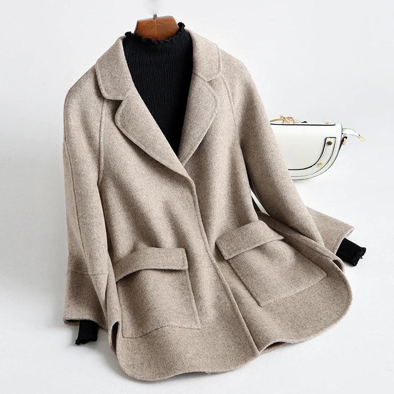 

Double Sided Cashmere Wool Coat Autumn Winter Warm Jacket Top Quality Short Slim Korean Style Clothing Ydf18a MF644