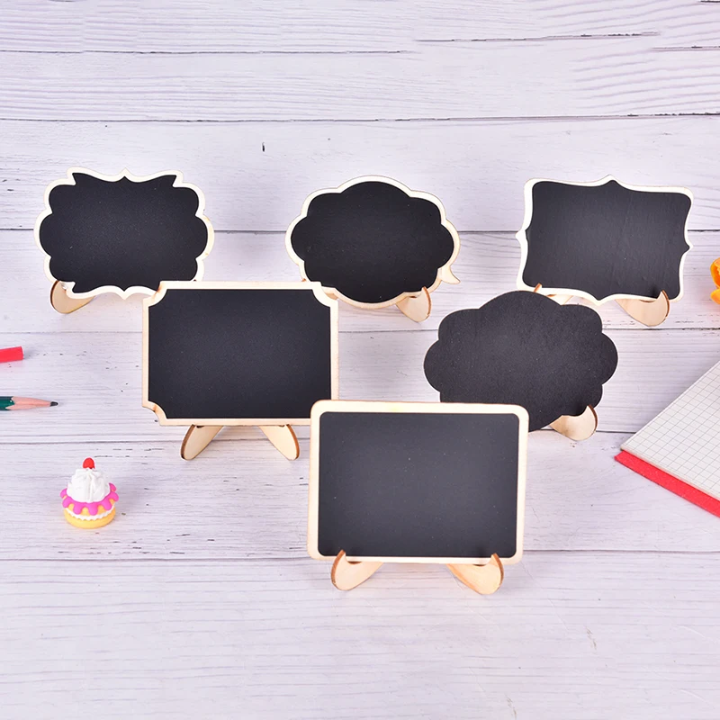 Wooden Blackboard Wooden Chalkboard 1PC Mini Wooden Blackboard Portable Message Board Chalkboard Stand Universal Wedding Party Table Decor Tags