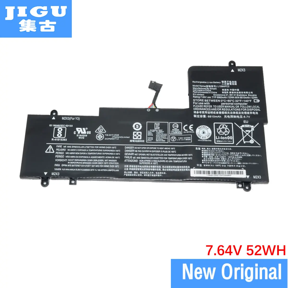 Оригинальный аккумулятор JIGU 5B10K90802 L15L4PC2 L15M4PC2 для Lenovo йоги 710 7 64 в 52 Вт/ч |