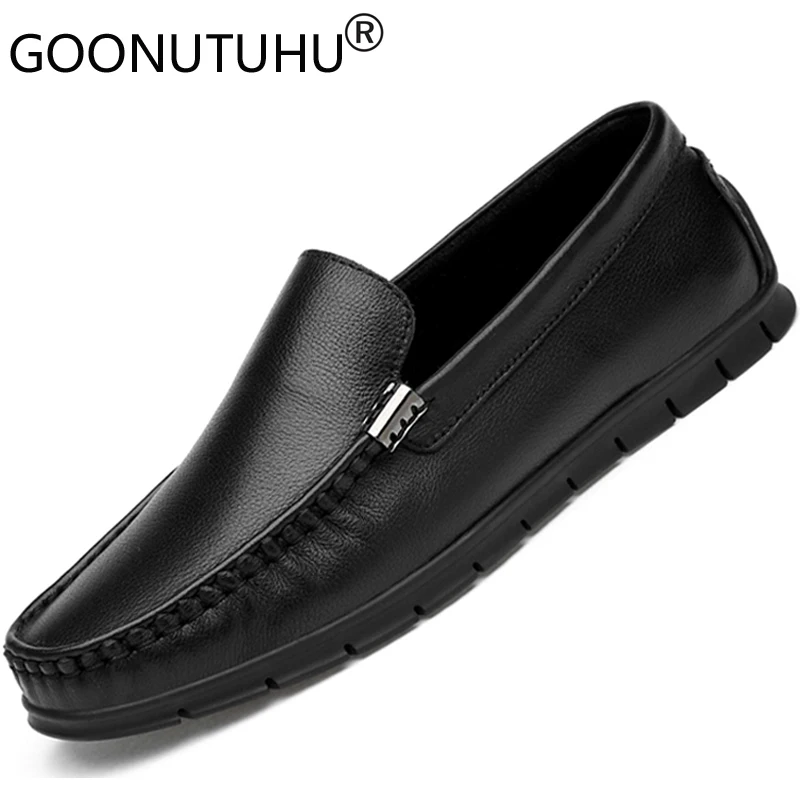 Fashion Men's Shoes Genuine Leather Soft Casual Breathable Platform