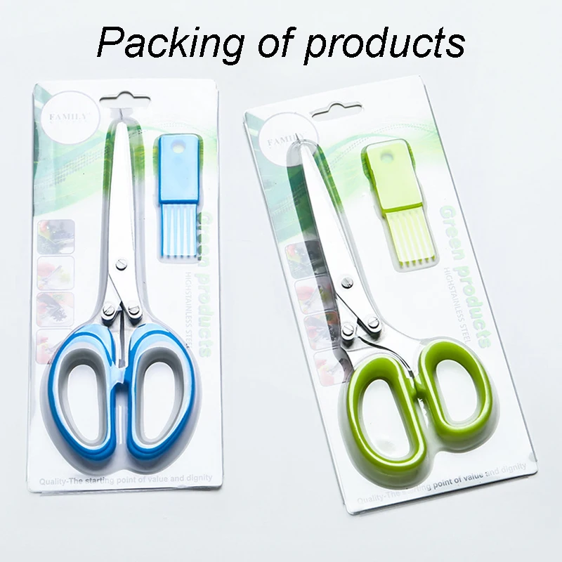 Herb Scissors, X-Chef Multipurpose Kitchen Scissors 5 Blades Stainless