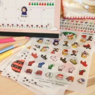 6 шт./лот новые Мультяшные скандинавские серии ПВХ наклейки Набор сделай сам