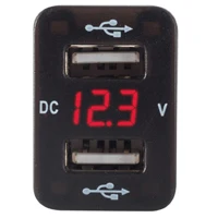 Самые модные 4.2A Dual USB Автомобильное зарядное устройство вольтметр 12 в разъем USB адаптер зарядное устройство s Быстрый двойной порт USB Автомобильное зарядное устройство для Toyota - Название цвета: FTWU-R