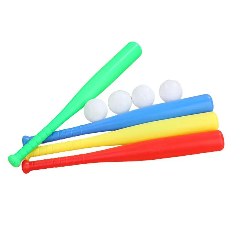 

4 Sets of Baseball Bat Toy Portable Baseball Stick with Baseball for Kids