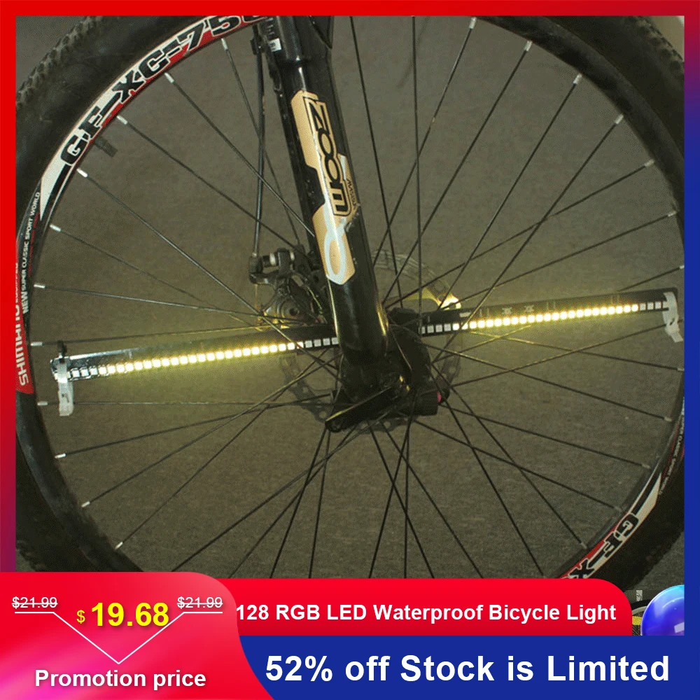 

128 RGB LED Waterproof Anti-shock Spoke Bicycle Light Color Changing Programmable Bike Bicycle Wheel Light Bicycle Accessories
