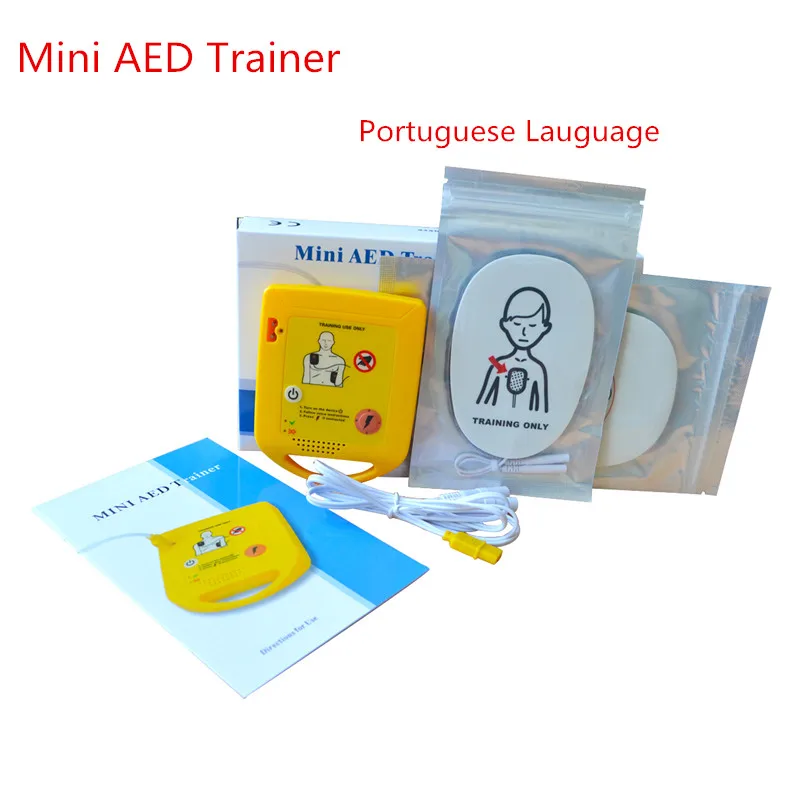 

XTF-009 Mini AED Trainer in Portuguese Voice Prompt Defibrillator Universal Training First Aid Practice Device