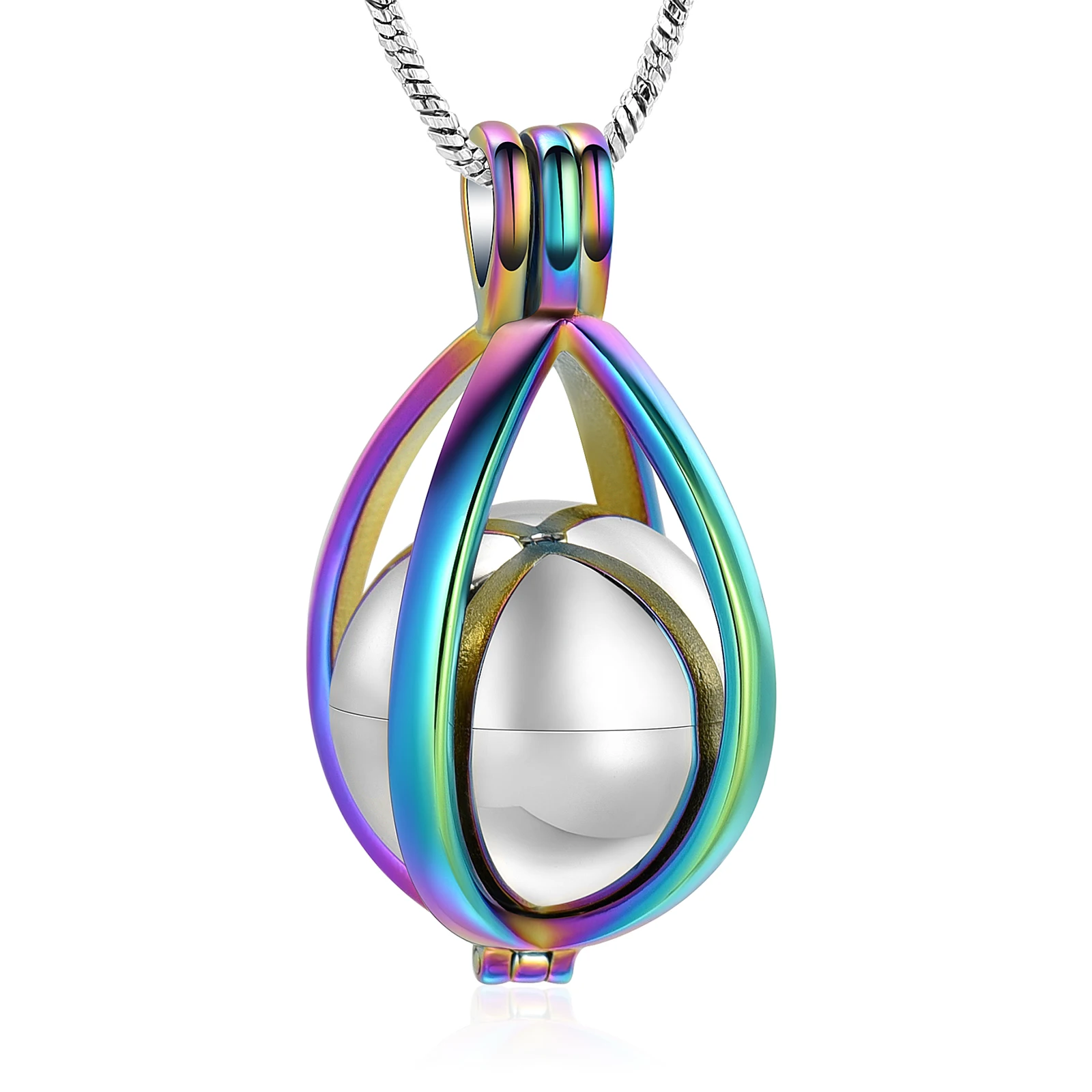 CremationJewelryHollowBallUrnNecklaceforAshesMemorialLocket