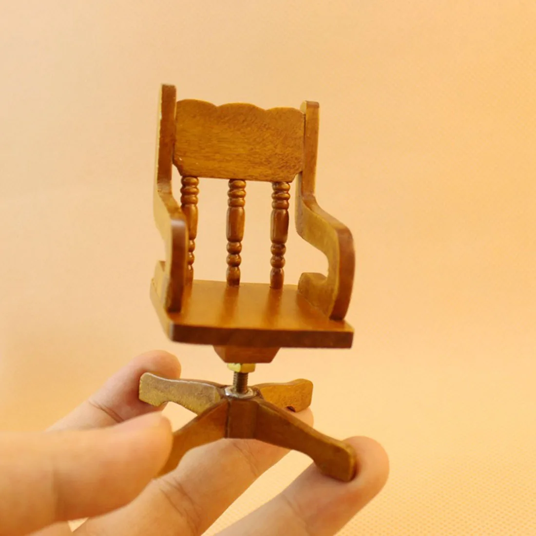  1:12 Dollhouse Miniature Wooden Furniture Swivels Chair Desk Sets Mini Office Chair Table Set Dollh