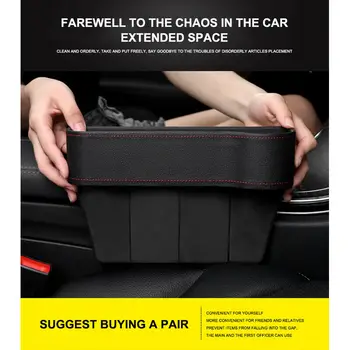 

Universal Auto Car Interior PU Leather Seat Gap Storage Box Organizer Cup Phone Coin Holder Crevice Tidying Pocket Save Space