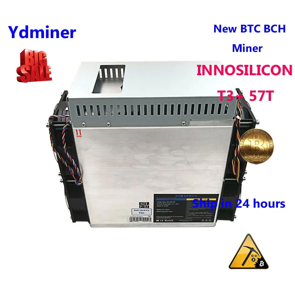 INNOSILICON T3+ 57T asic miner sha 256 3300вт новый асик майнер btc bch майнинг ферма лучше чем whatsminer m20s