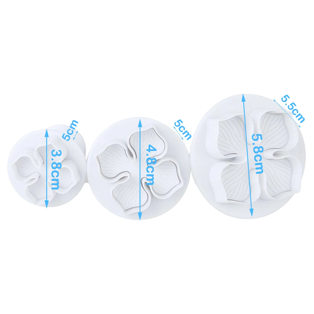 Christmas Cake Biscuit Decoration Tool 3pcs Plastic Hydrangea Plunger Cutter Fondant Sugarcraft Craft Mold Flower Blossom 2