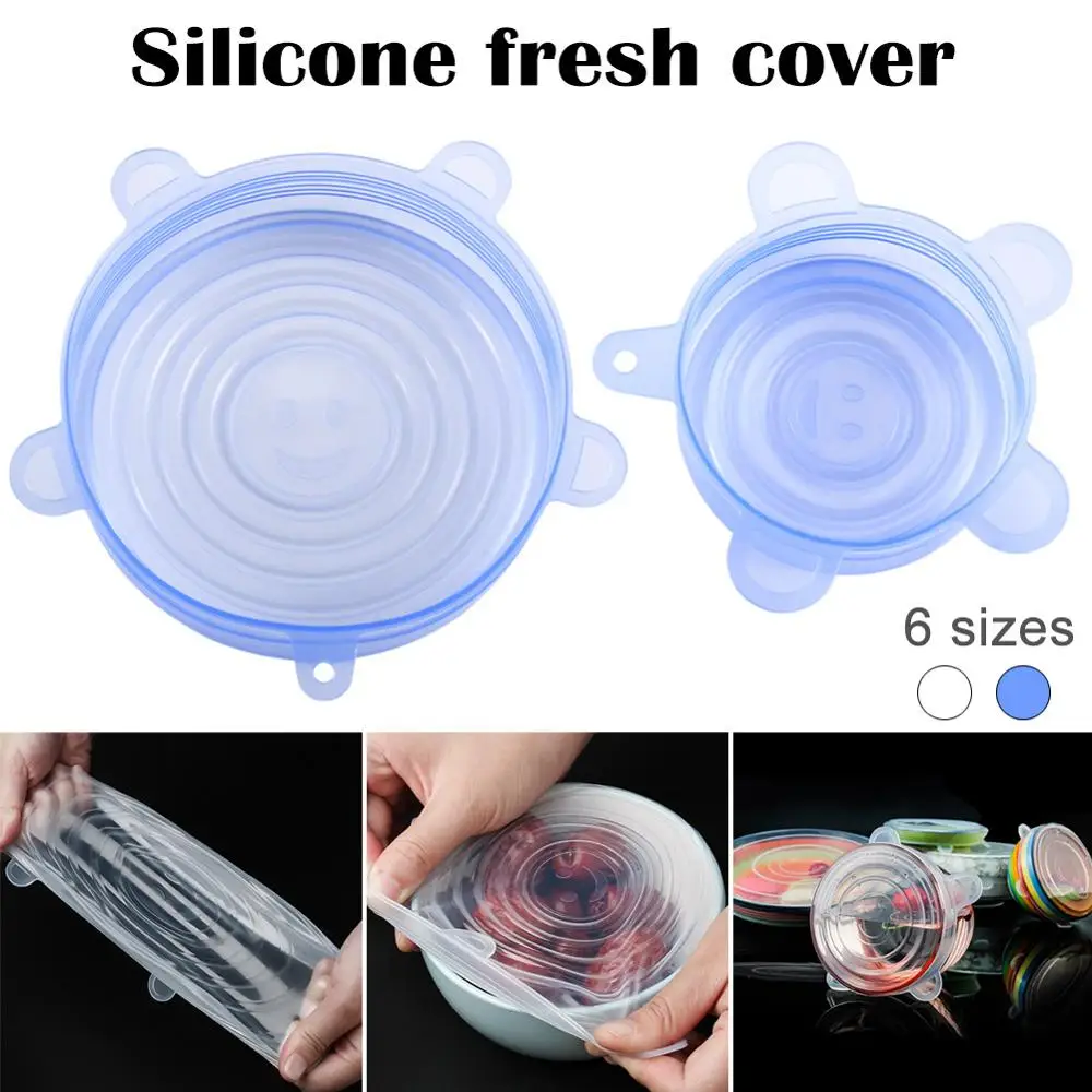 

Universal Food Silicone Case Reusable Silicone Elastic Cap Cookware Pot Cover Kitchen Accessories VE