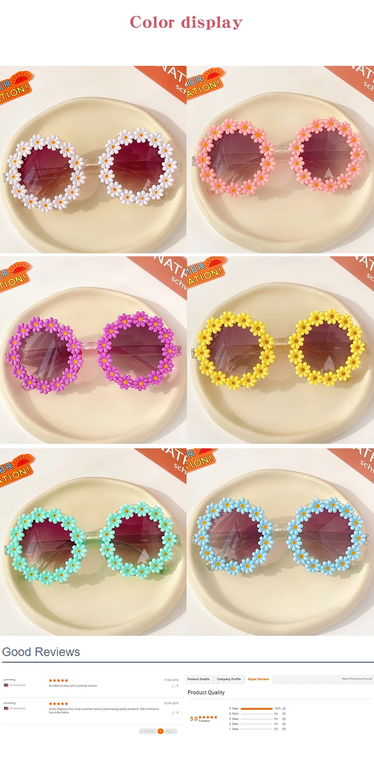 New Kids Sunglasses Children Round Flower Sunglasses Girls Boys Baby Sport Shades Glasses UV400 Outdoor Sun Protection Eyewear