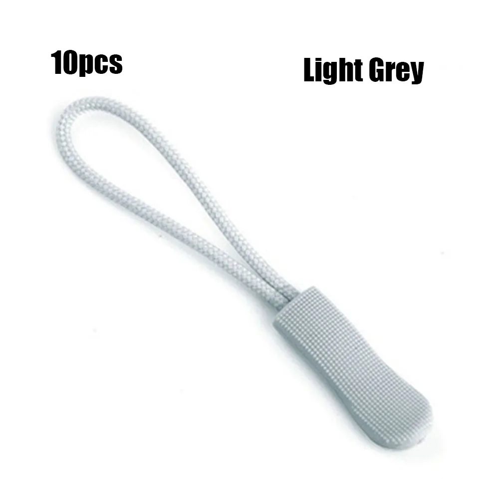 light grey 10/20 штук застежки-молнии пулер застежки Конец подходит веревки тег фиксаж шнура застежка-молнии Tab сменный зажим сломана Пряжка дорожная сумка чемодан палатка рюкзак - Цвет: light grey
