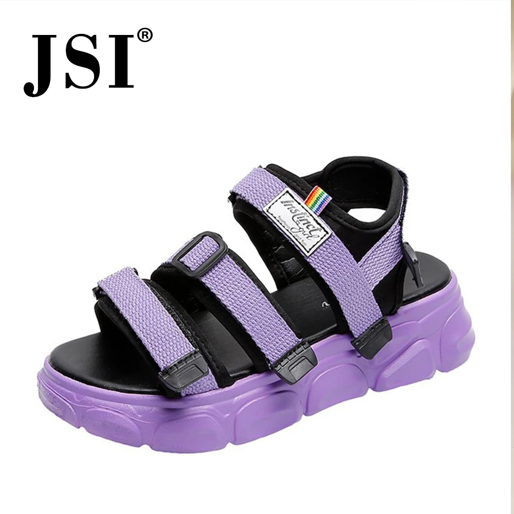 JSI sandals sneaker woman practical high quality upper hook &amplock flat easy walking casual sandal shoes jh21 | Обувь