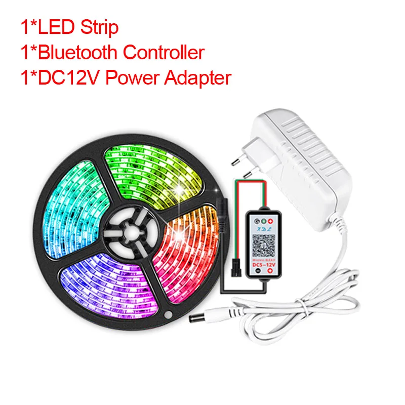 Bluetooth 2811 IC RGB Светодиодные полосы света 5 м 5050 12 В пикселей программируемый адресуемый Диодная лента подсветка лампы контроль смартфона - Испускаемый цвет: Whole Sale Set