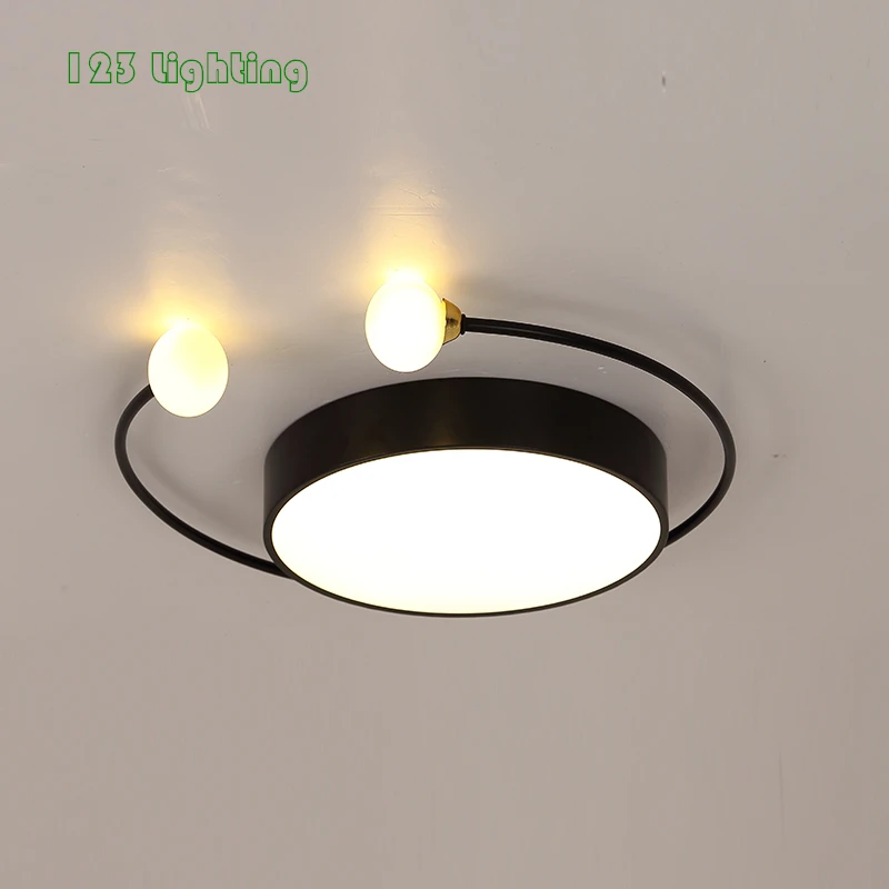 

Современный светодиодный потолочный светильник с регулируемой яркостью, окрашенные металлические осветительные приборы черного, серого, белого, зеленого цветов для гостиной, спальни с дистанционным управлением