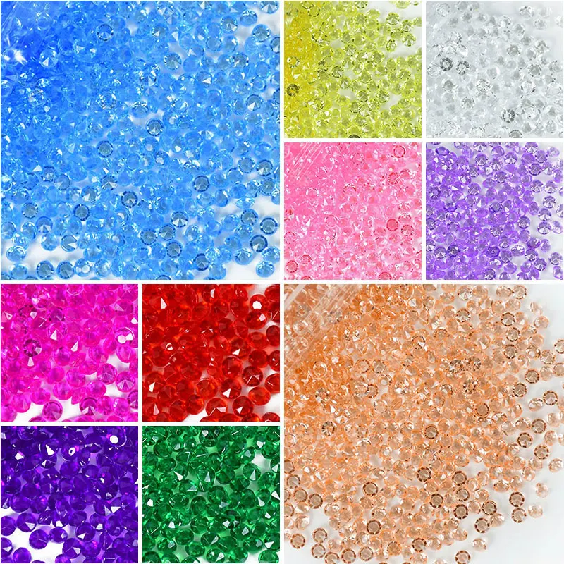 2000pcs/Pack 4mm Tiny Diamond Confetti Acrylic Crystals Confetti Wedding Party Decoration DIY Crafts Embellishments