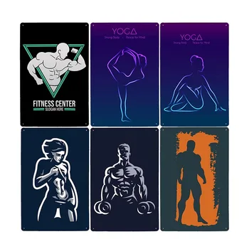 

Fitness Exercise Tin Sign Vintage Metal Gym Plaque Sport Poster Pub Bar Gym Wall Decorative Plate Home Decor 20x30cm