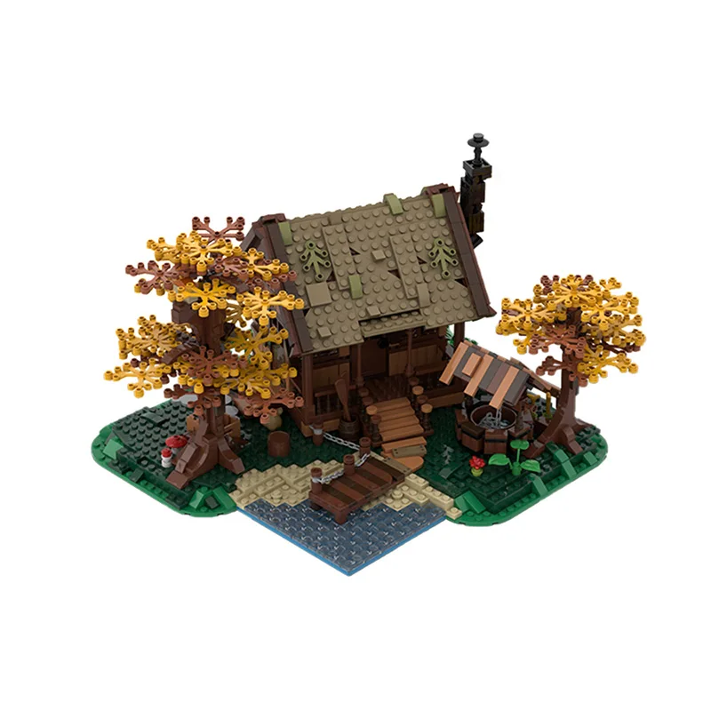 

MOC DIY Forest Tree Holiday Lake House Villa Family Apartment Building Block Model Kids Ideas Brick Toys Brain Game Best Gifts