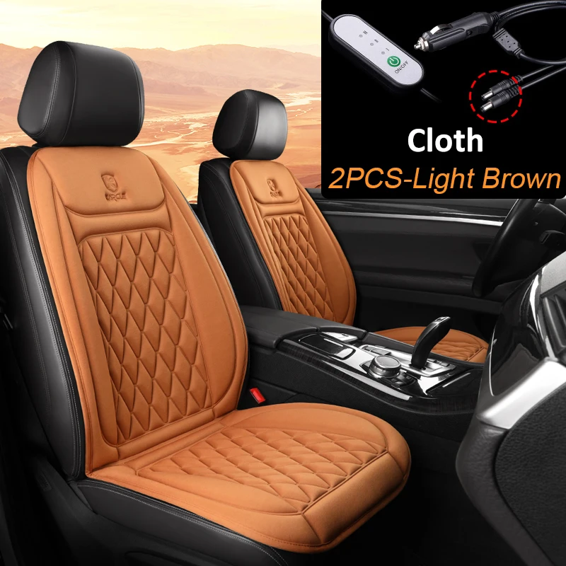 Heated Car Seat Cushion Covers - Fast Heating Universal Seat Cover Heater (Set of 2)
