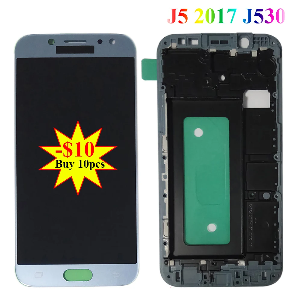 Яркость можно настраивать J530 lcd для Samsung Galaxy J5 2017 J530F дисплей J530Y сенсорный экран