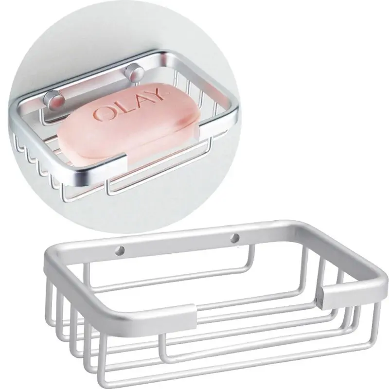 

Aluminum Space Wall Mounted Bathroom Bath Hook Soap Holder Soap Basket For Commercial, Home, Bar