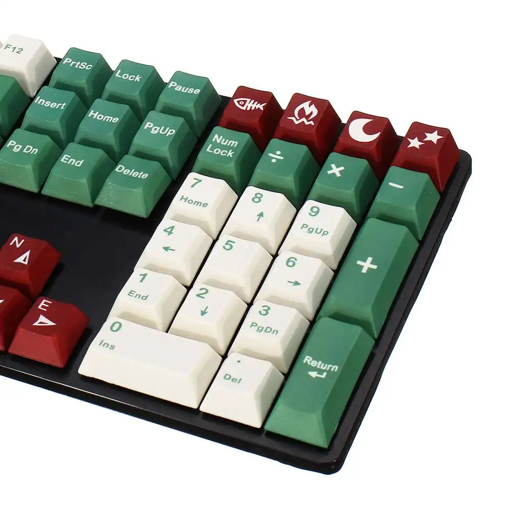 Camping Thermal 104 Keys Keycap Sublimation 5-surfaces Cherry Profile PBT Keycap For Cherry Switch Mechanical Gaming Keyboard