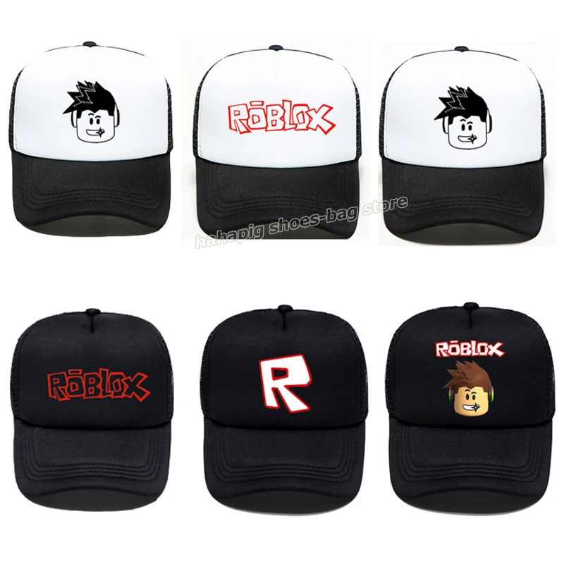 Gorra de béisbol con estampado de Robloxs para hombre y mujer, gorro de malla con estampado de juego, Hip Hop, ajustable, dibujos animados, gorra para camión, gorro de viaje