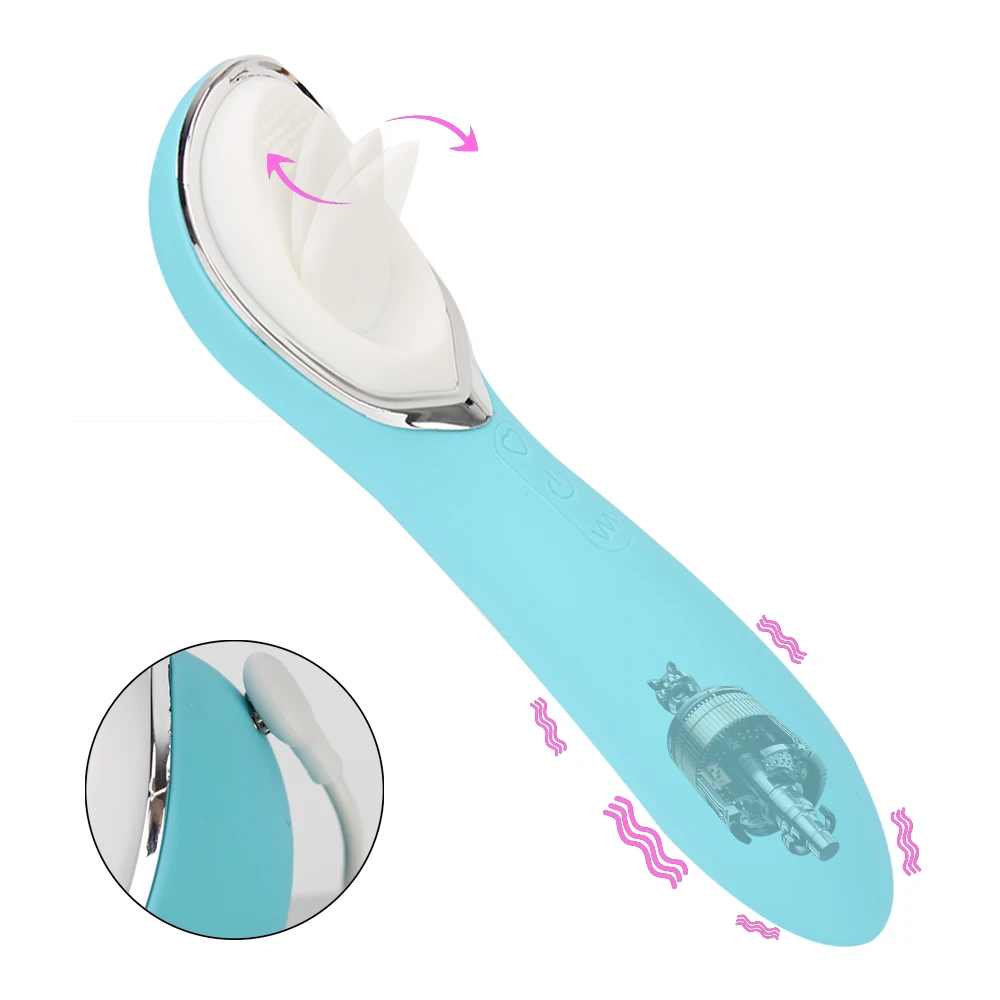 1 2 in Dildo vibrante Bacchetta leccata di lingua Vibratori Massaggiatore per sesso orale 10 velocità Capezzolo Clitoride St Vibratg Lickg 0_voghion.com