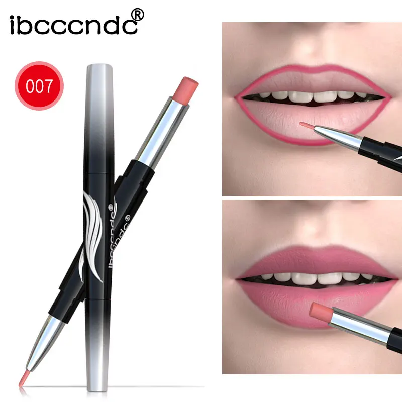 lipstick color 7 Дропшиппинг микроблейдинг бровей Татуировка ручка и двойная головка матовая помада Lipliner - Цвет: lipstick color 7