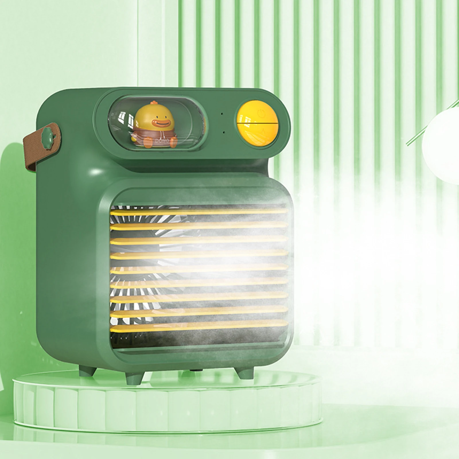 

Вентилятор охлаждения с распылителем с мультяшным рисунком, Настольный кулер с низким уровнем шума и ручкой для украшения дома и офиса, 3 скорости