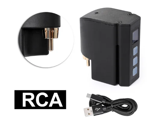 Новейший беспроводной светодиодный дисплей питания мини-тату мощность RCA/DC разъем расходные материалы для тату ручка для тату - Цвет: RCA
