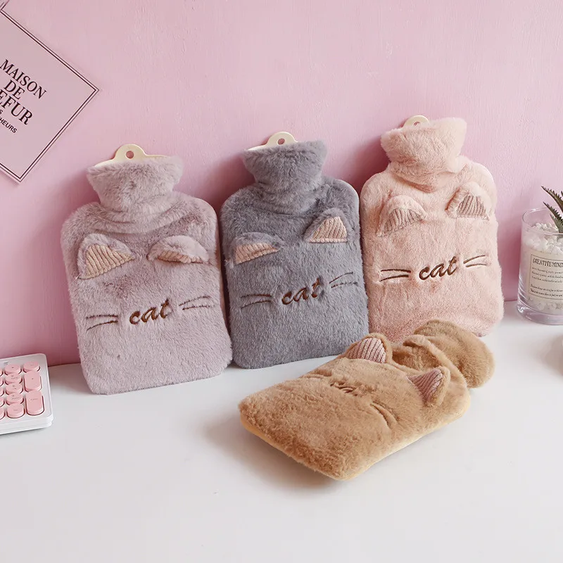 

1000ML Mini Cartoon Warmer Hand Hot Water Bottle Cute Heat Bag Small Portable Hand Warmer Water Injection Storage Bag