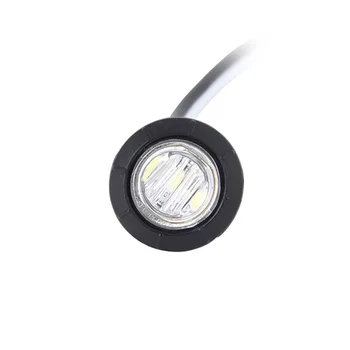 

4pcs 12/24V Universal Truck Trailer White Mini Round LED Button Marker Lights