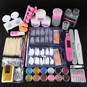 

COSCELIA Acrylic Nail Kit With Nail Drill Machine All For Manicure Nail Art Decorations Nail Kit Professional Set Acrylic Nail