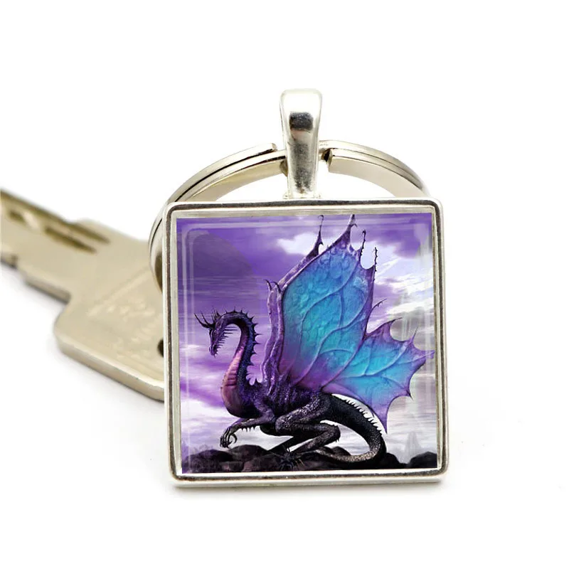 

Accessories Purple Dragon Time Stone Keychain Creative Gifts Automobile Hanging Ornament Handmade Accessories