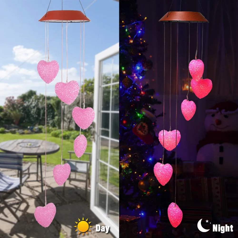 LED Solar Wind Chimes Outdoor Waterproof Color Changing Light Wind Chime for Home Party Garden Night kids room Decoration