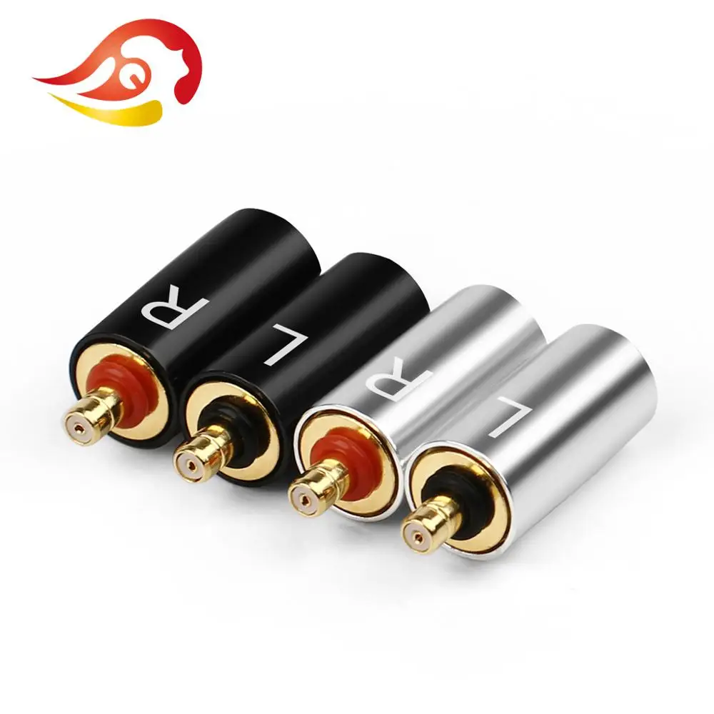 QYFANG Earphone Pin Audio Jack DIY Gold Plated Copper Plug Metal Shell Adapter Wire Connector For IPX UE6 UE6Pro HiFi Headphone