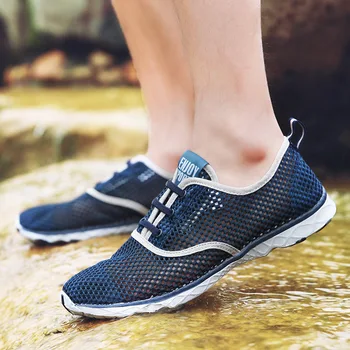 

Couple Hollow Beach Shoes Lover's Hole Shoes Men Women Breathable Mesh Quick Dry Wading Non-slip Wear-resistant Net Water Shoes