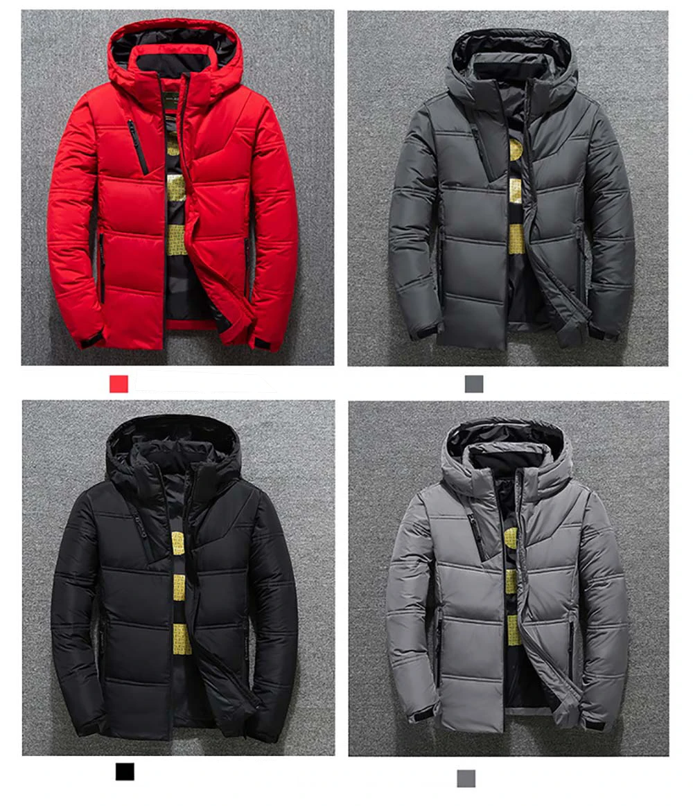 mens puffer jacket 2021 Winter Jacket Men High Quality Red Black Down Coat Hooded Parka Fashion Male White Duck Down Jacket Thick Warm Snow Outwear down coat