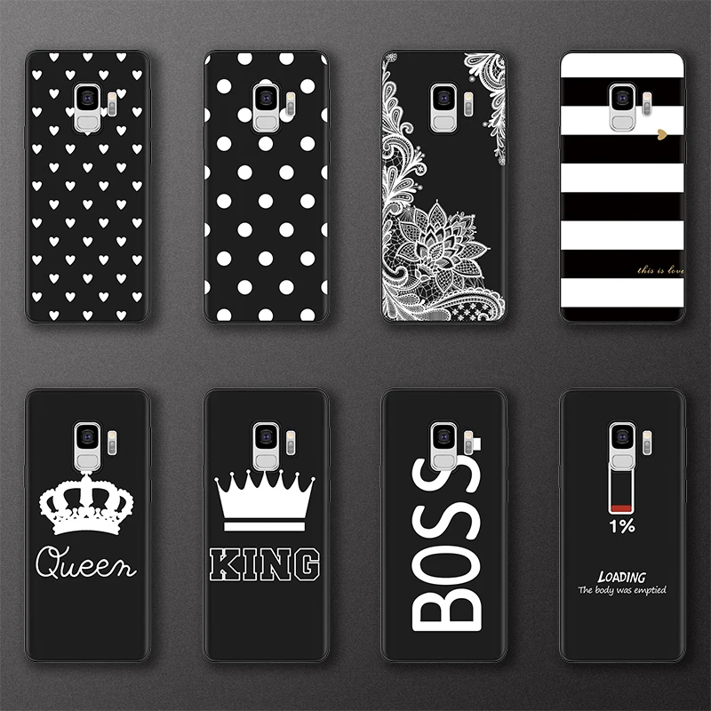 

Heart Wave Point Soft Case For Samsung Galaxy A40 A50 A70 A7 A9 2018 For Coque Samsung S6 S7 Edge S9 S8 S10 Plus Case King BOSS