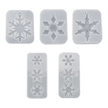 

Crystal Epoxy Resin Mold Snowflake Pendant Casting Silicone Mould DIY Crafts Jewelry Necklace Decorative Making Tool